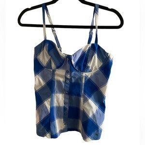 Guess Blue Plaid Cami Top
